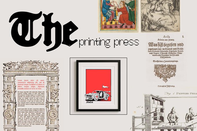 The Printing Press burn event - 60 signed and framed prints