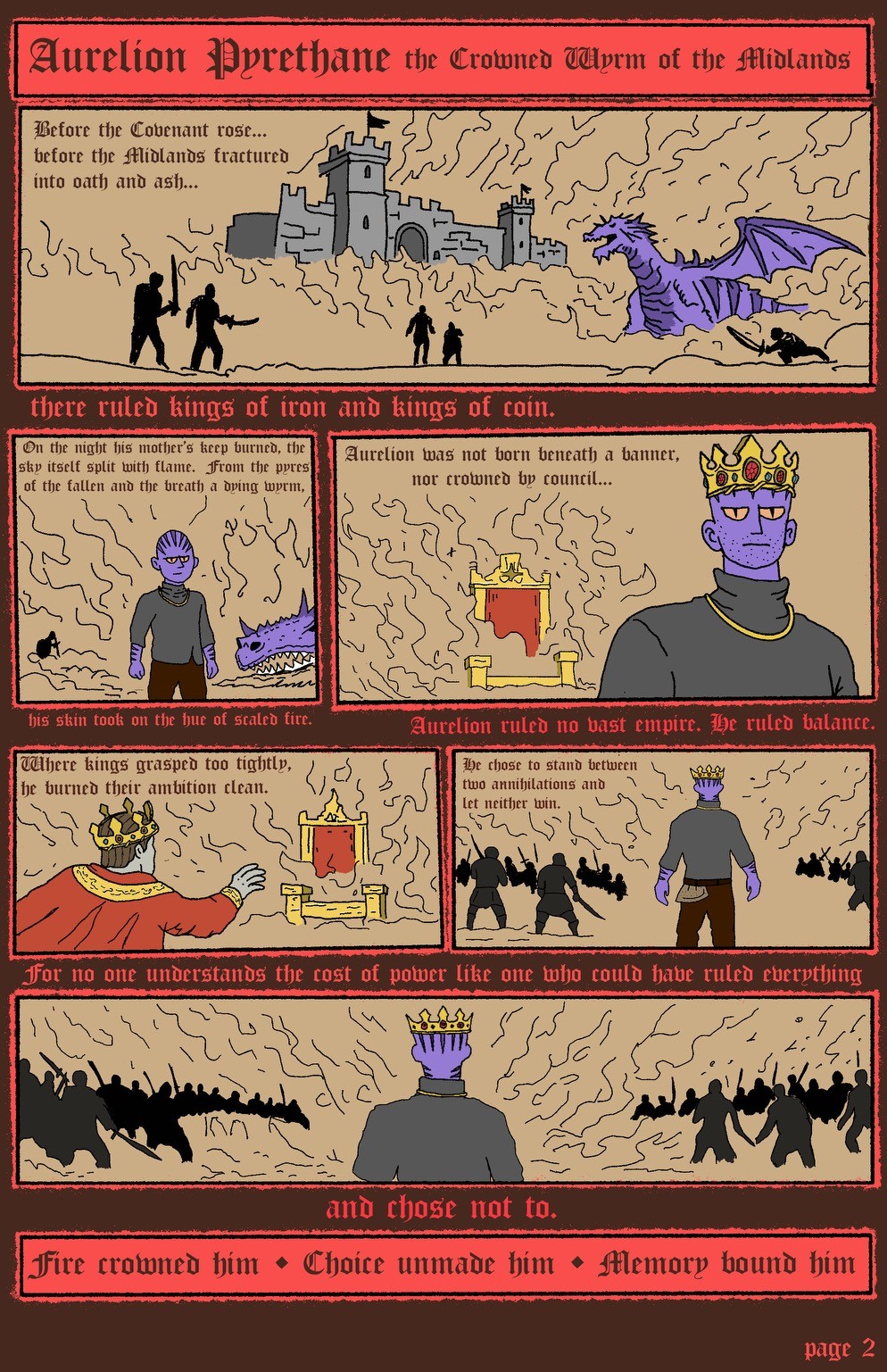 The Scaled Monarch comic page - Aurelion Pyrethane