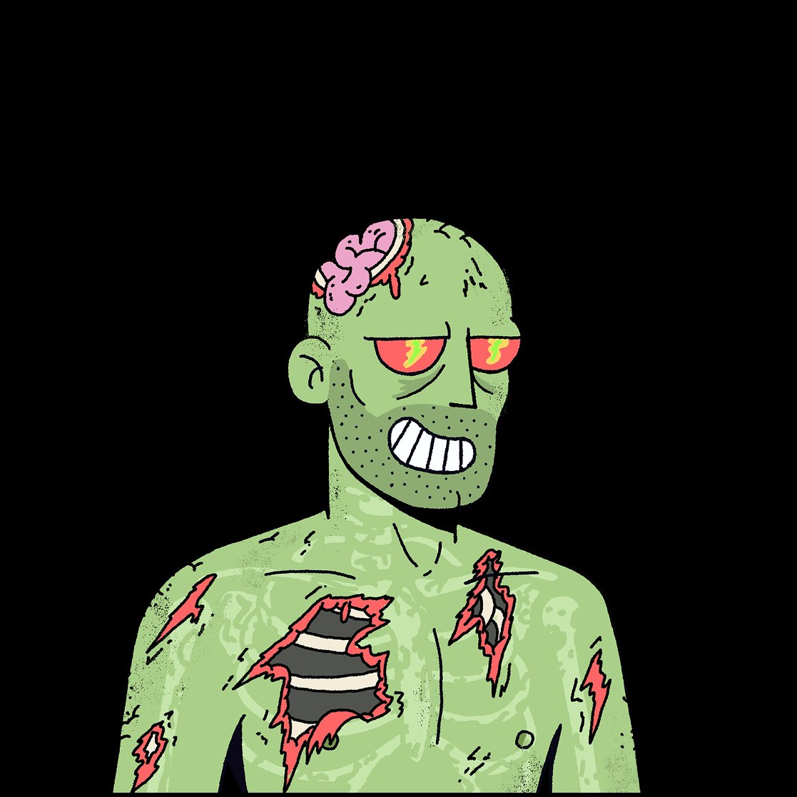 MIDBrains Zombie skin trait from MidEvils NFT